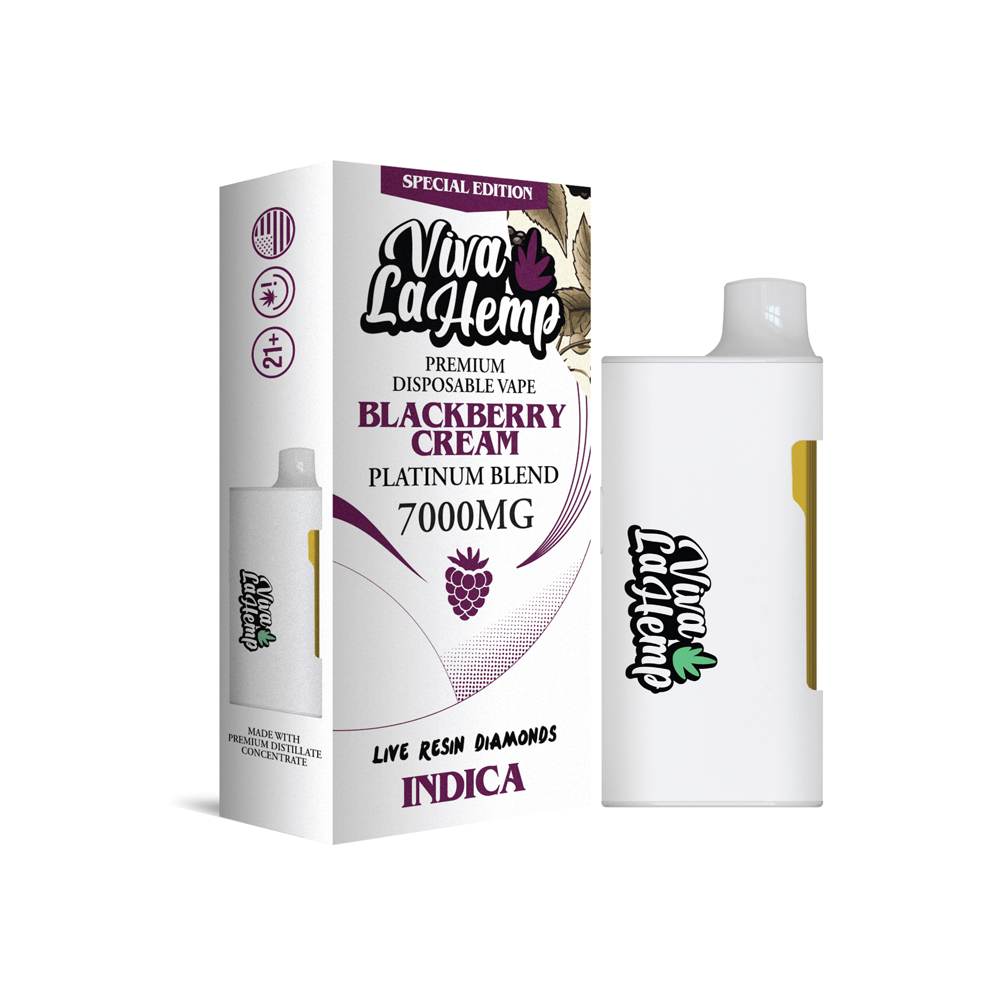 VIVA LA HEMP PLATINUM BLEND 7000MG DISPOSABLE VAPE INDICA - BLACKBERRY CREAM