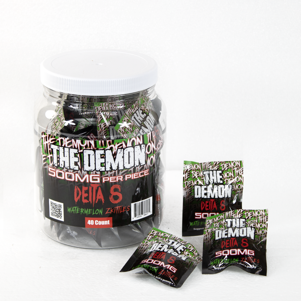 THE DEMON D8 500MG GUMMIES JAR - WATERMELON ZKITTLEZ