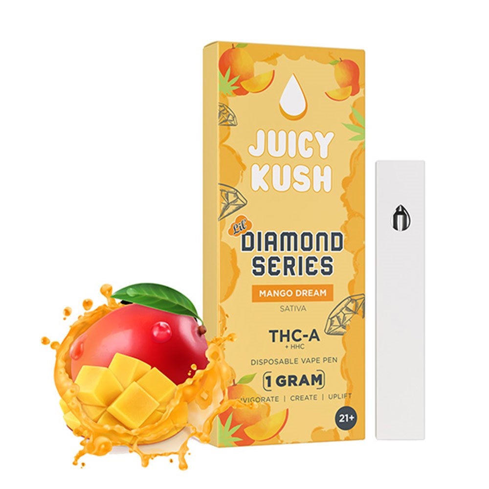 JUICY KUSH THCA /D8 LIVE RESIN 1G DISPOSABLE SATIVA - MANGO DREAM