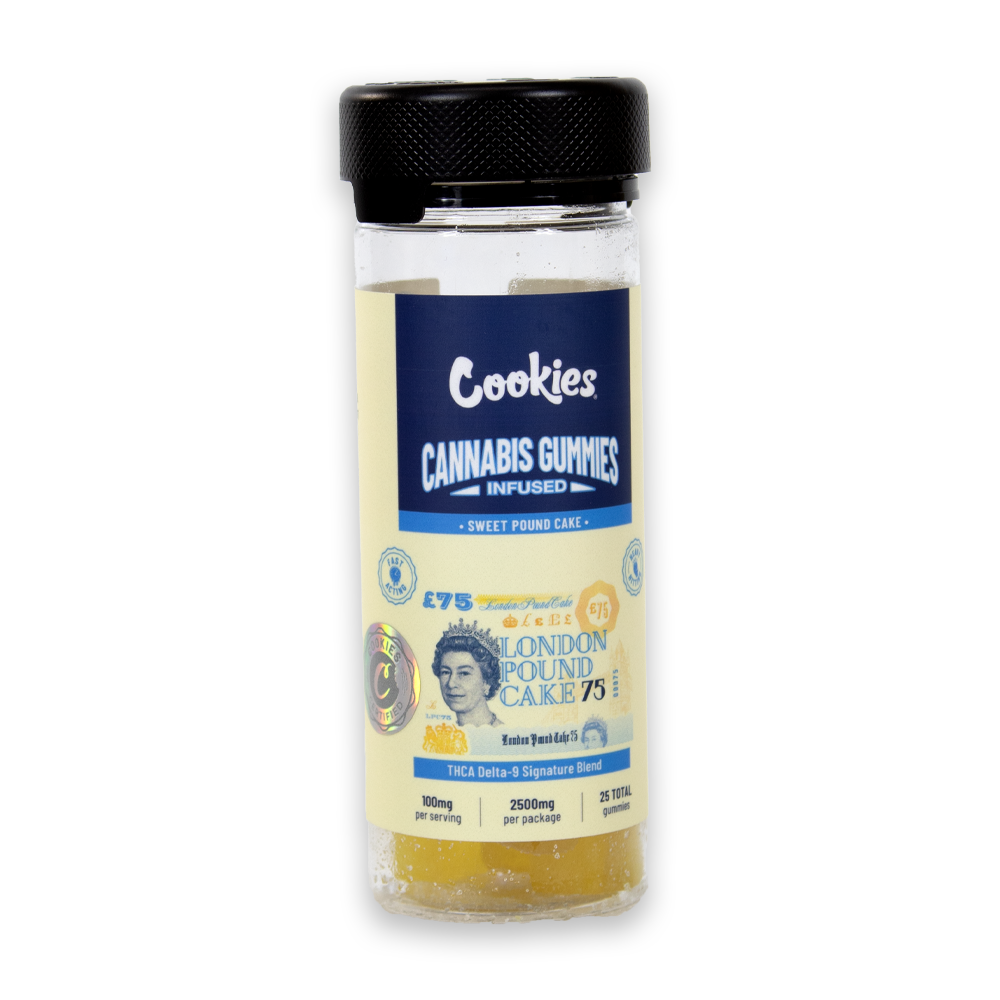 COOKIES THCA/D9 SIGNATURE BLEND 25CT 2500MG GUMMIES - LONDON POUND CAKE
