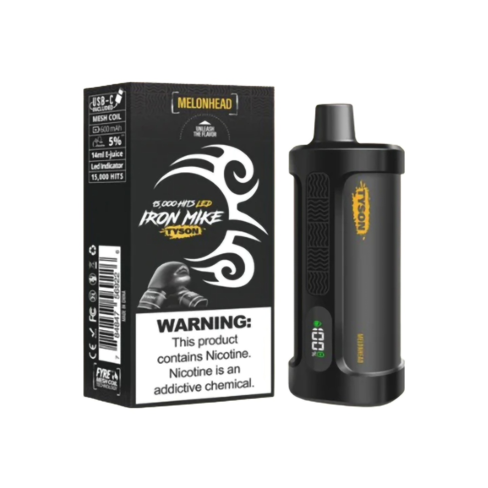 TYSON IRON MIKE 5%NIC 15000PUFFS DISPOSABLE - MELON HEAD