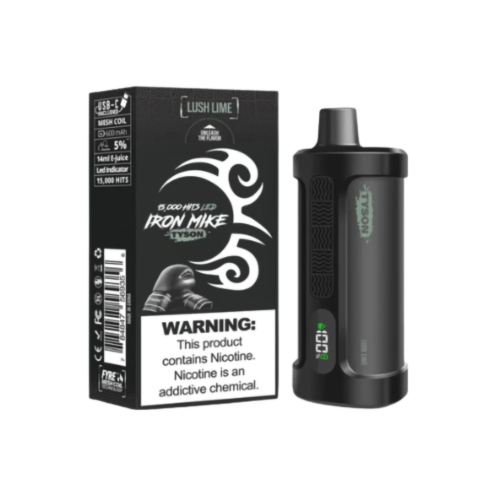 TYSON IRON MIKE 5%NIC 15000PUFFS DISPOSABLE - LUSH LIME