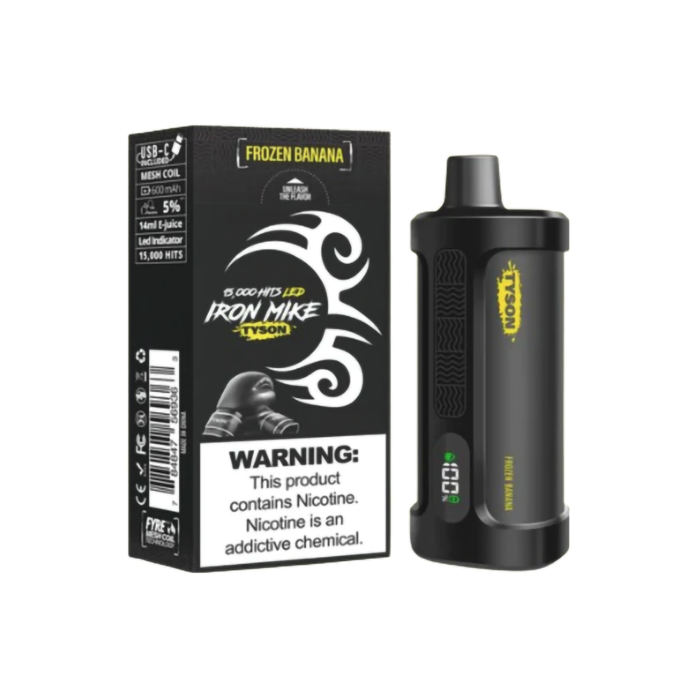 TYSON IRON MIKE 5%NIC 15000PUFFS DISPOSABLE - FROZEN BANANA