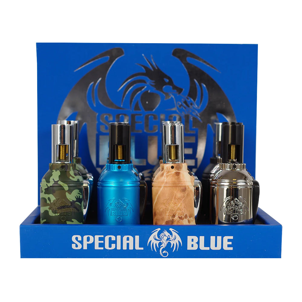 SPECIAL BLUE GRENADE TORCH LIGHTER DISPLAY - 12 Ct.