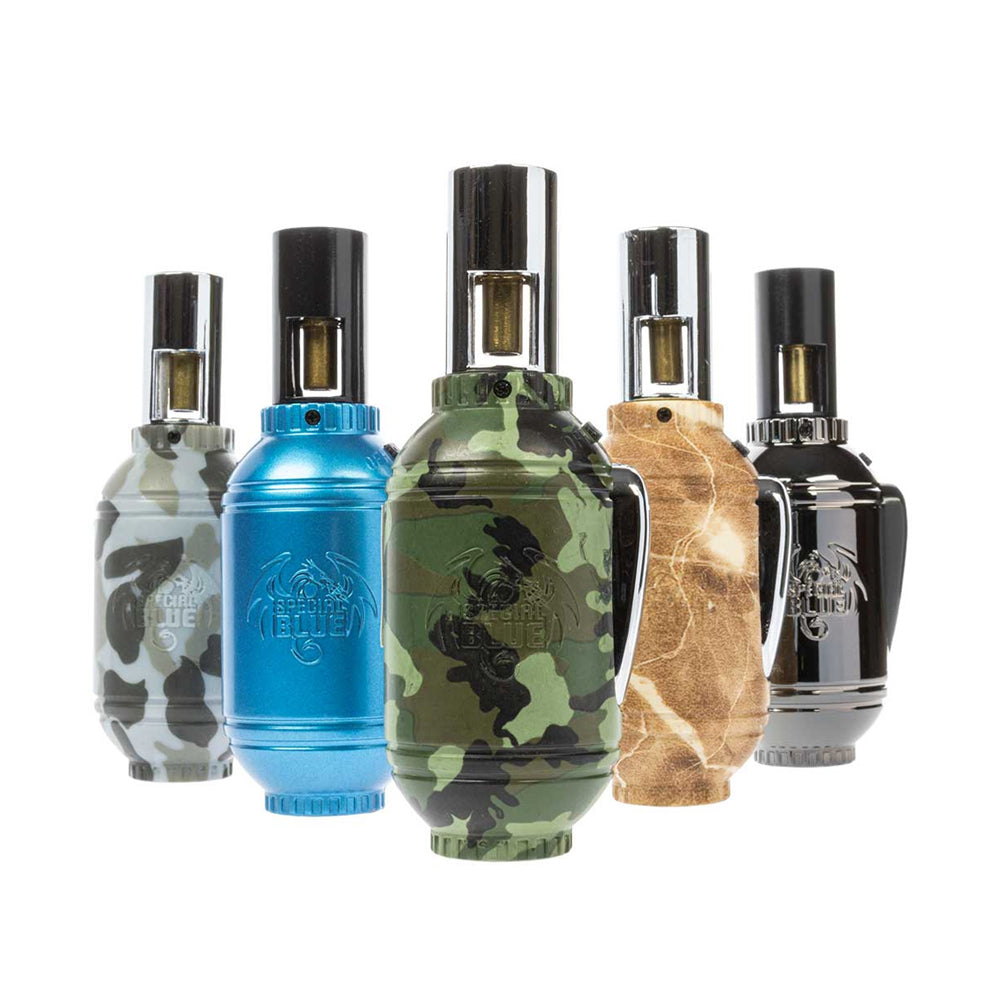 SPECIAL BLUE GRENADE TORCH LIGHTER DISPLAY - 12 Ct.