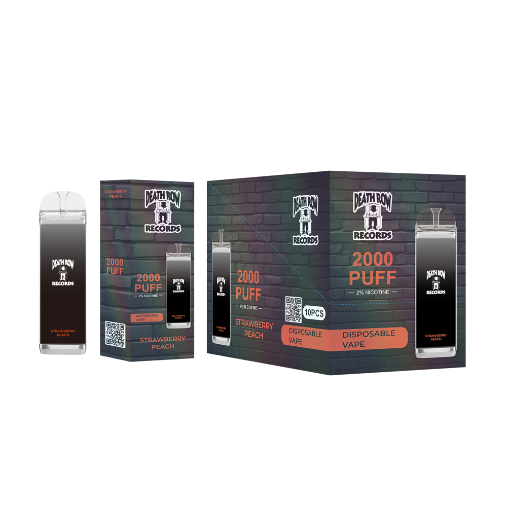 DEATHROW 2% NIC 2000 PUFFS DISPOSABLE - STRAW PEACH