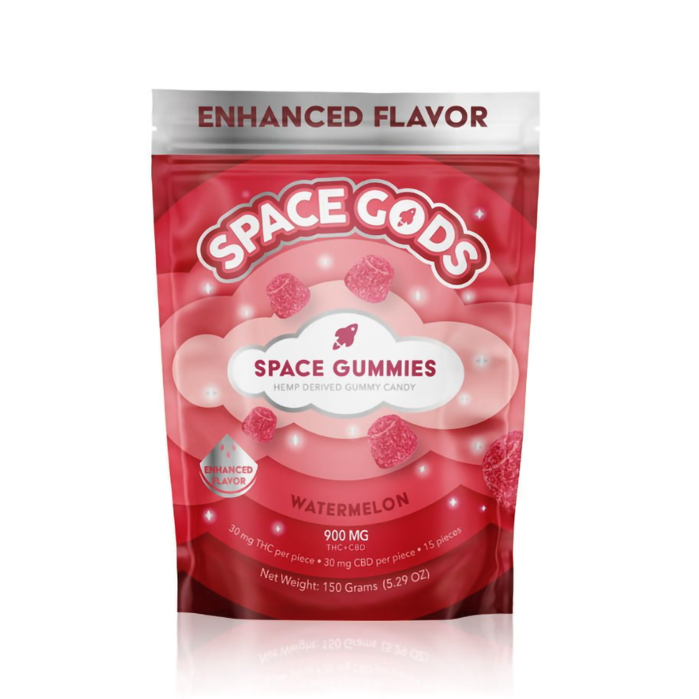 SPACE GODS D9 THC+CBD 900MG 15CTS SPACE GUMMIES - WATERMELON
