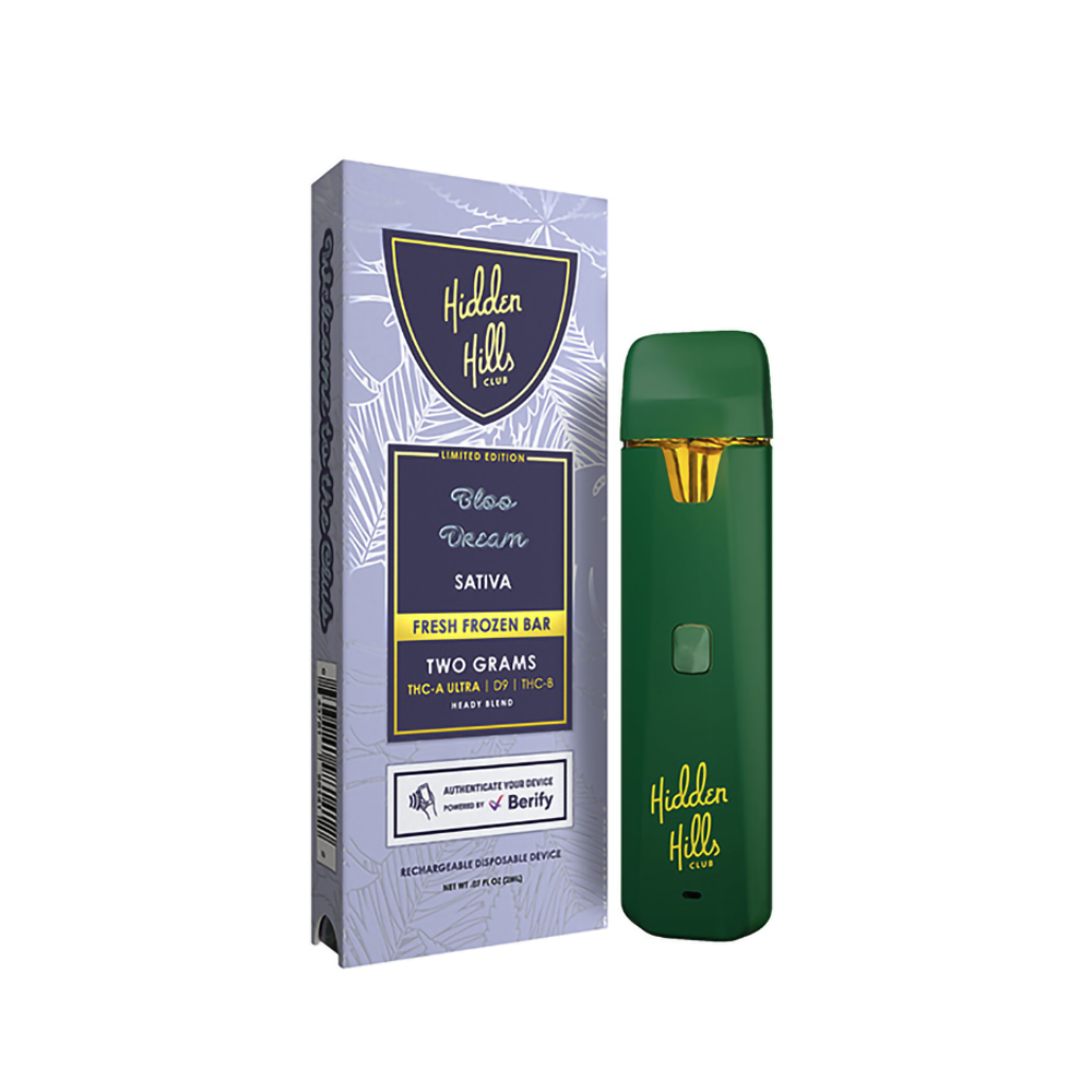 HIDDEN HILLS FRESH FROZEN THCA/D9/B 2G DISPOSABLE - BLOO DREAM