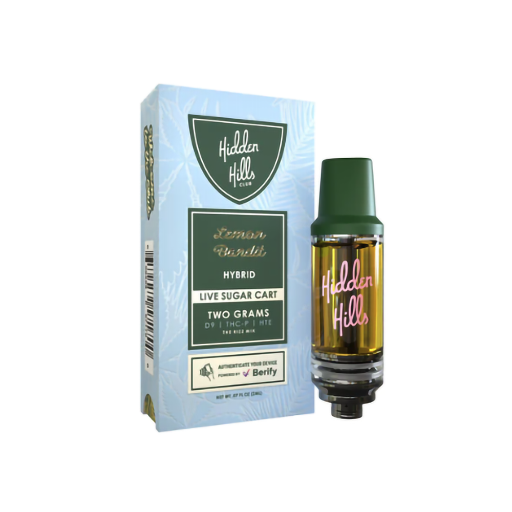 HIDDEN HILLS LIVE SUGAR D9/THCP/HTE 2G CARTRIDGE - LEMON BANDIT