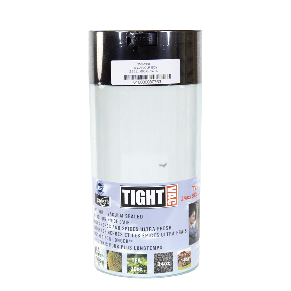 TIGHT VAC TV5 24OZ CONTAINER - BLACK CAP/ CLEAR