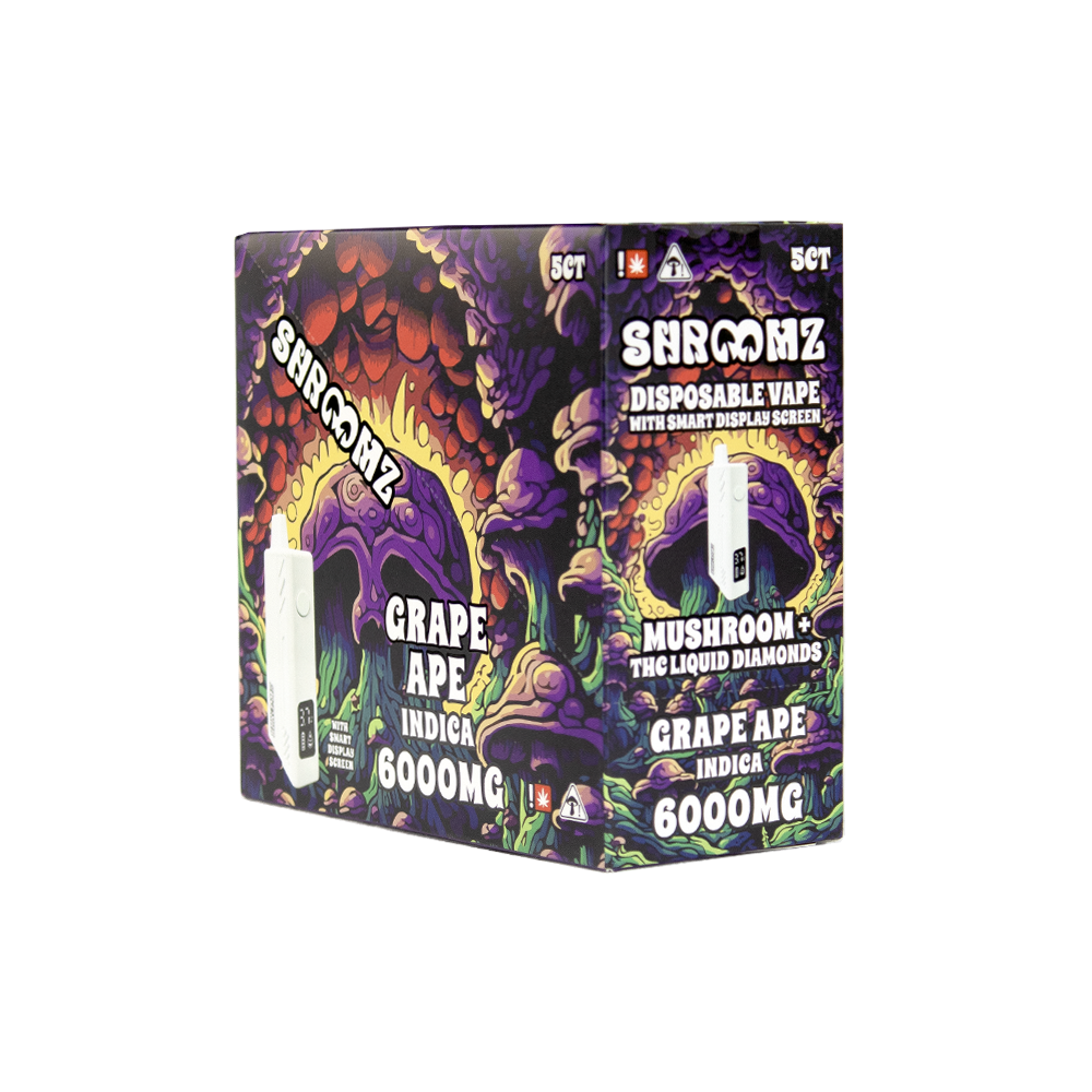 SHROOMZ THC 6000MG DISPOSABLE INDICA - GRAPE APE