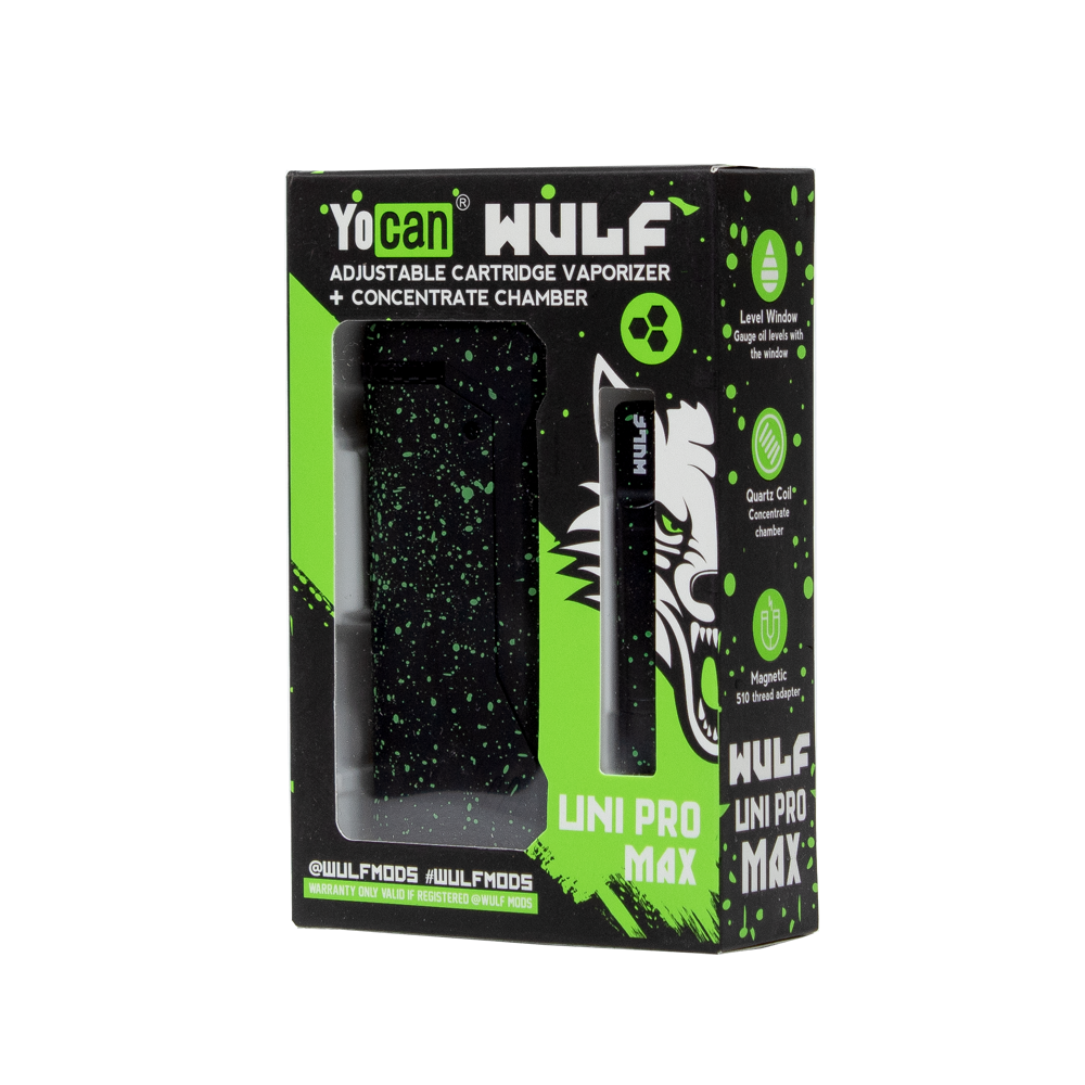 WULF MODS X YOCAN UNI PRO MAX 650 mAh CARTRIDGE & STARTER KIT - BLACK GREEN SPATTER