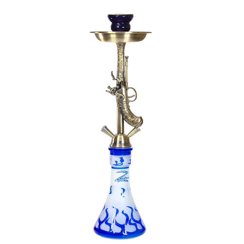 ZEBRA WILDWEST 2 HOSES 29" HOOKAH - BLUE