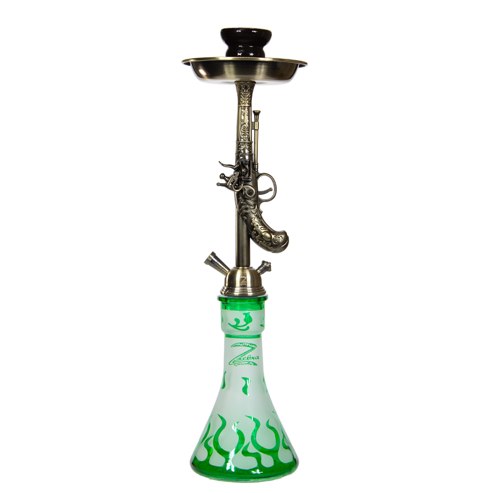 ZEBRA WILDWEST 1 HOSE 29" HOOKAH - GREEN