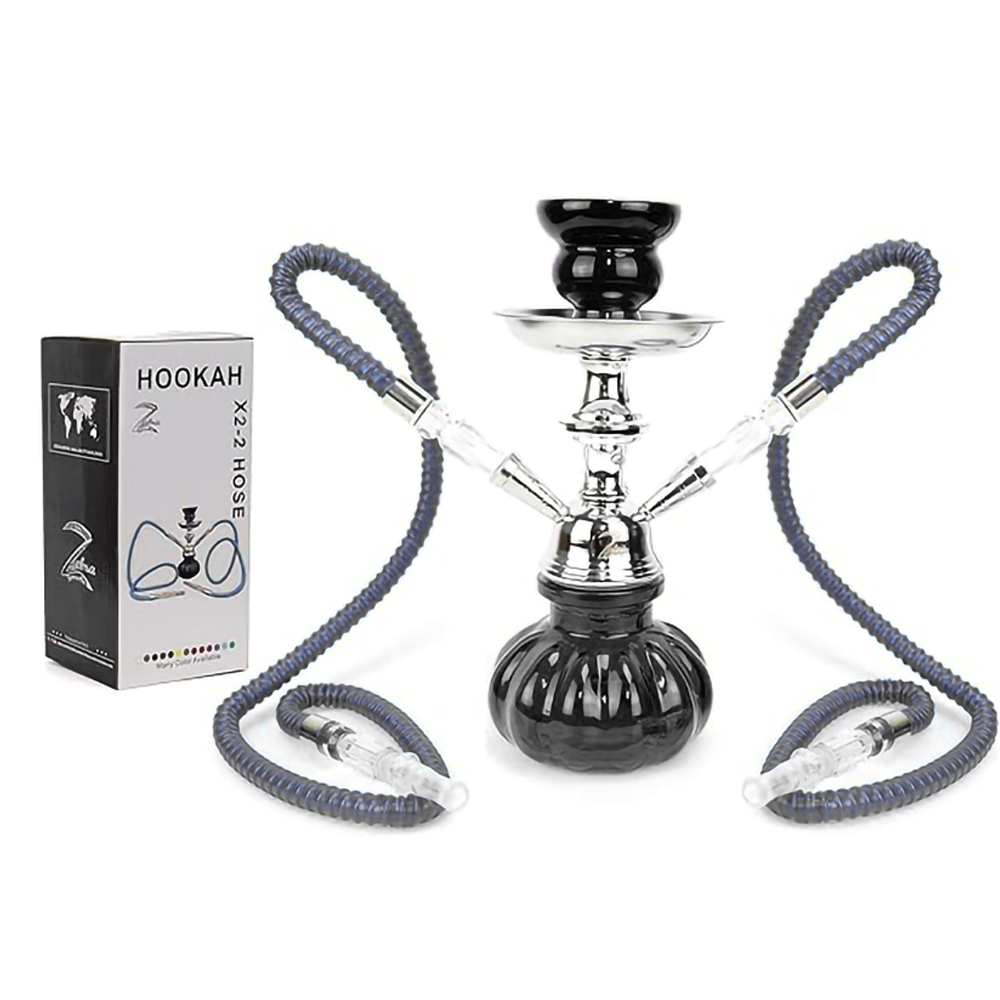 ZEBRA X2 2HOSES PUMPKIN HOOKAH - BLACK