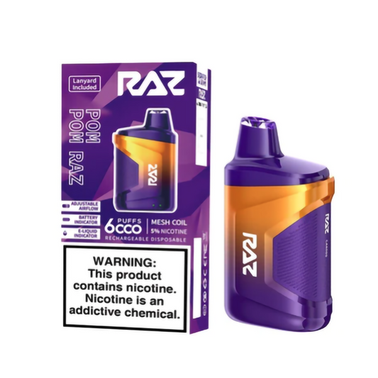 RAZ 5% NIC 6000PUFFS DISPOSABLE - POM POM RAZ