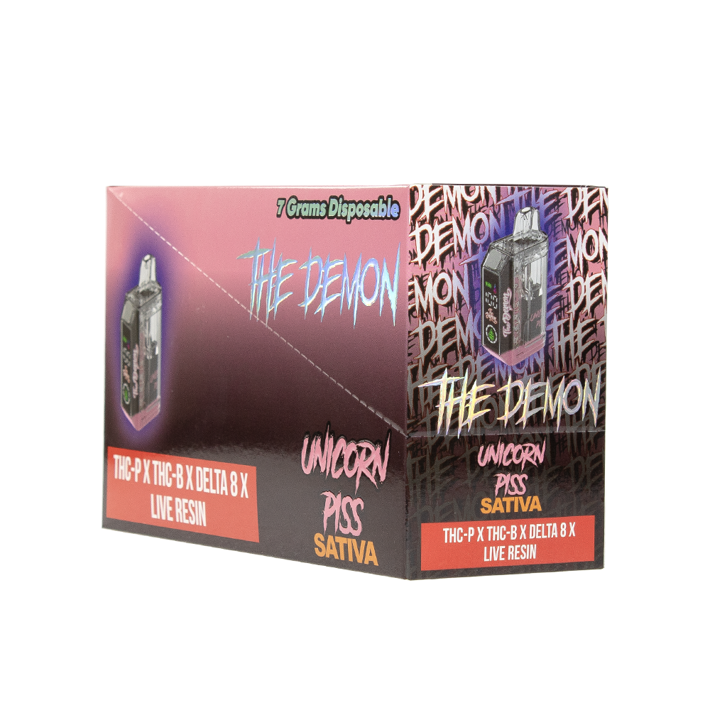 THE DEMON THC-PX /THCB/D8 7G DISPOSABLE SATIVA - UNICORN PISS