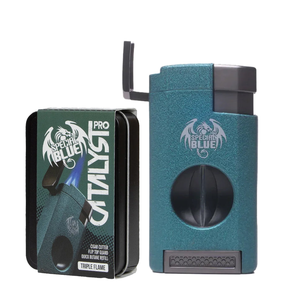 SPECIAL BLUE CATALYST PRO CIGAR  LIGHTER with CUTTER  - JADE GREEN