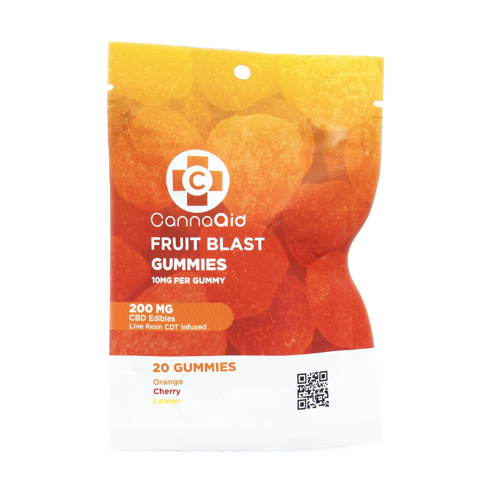CANNAAID CBD 200MG GUMMIES - FRUIT BLAST