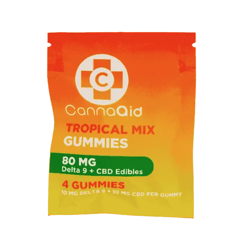CANNAAID D9THC/CBD 80MG GUMMIES - TROPICAL MIX