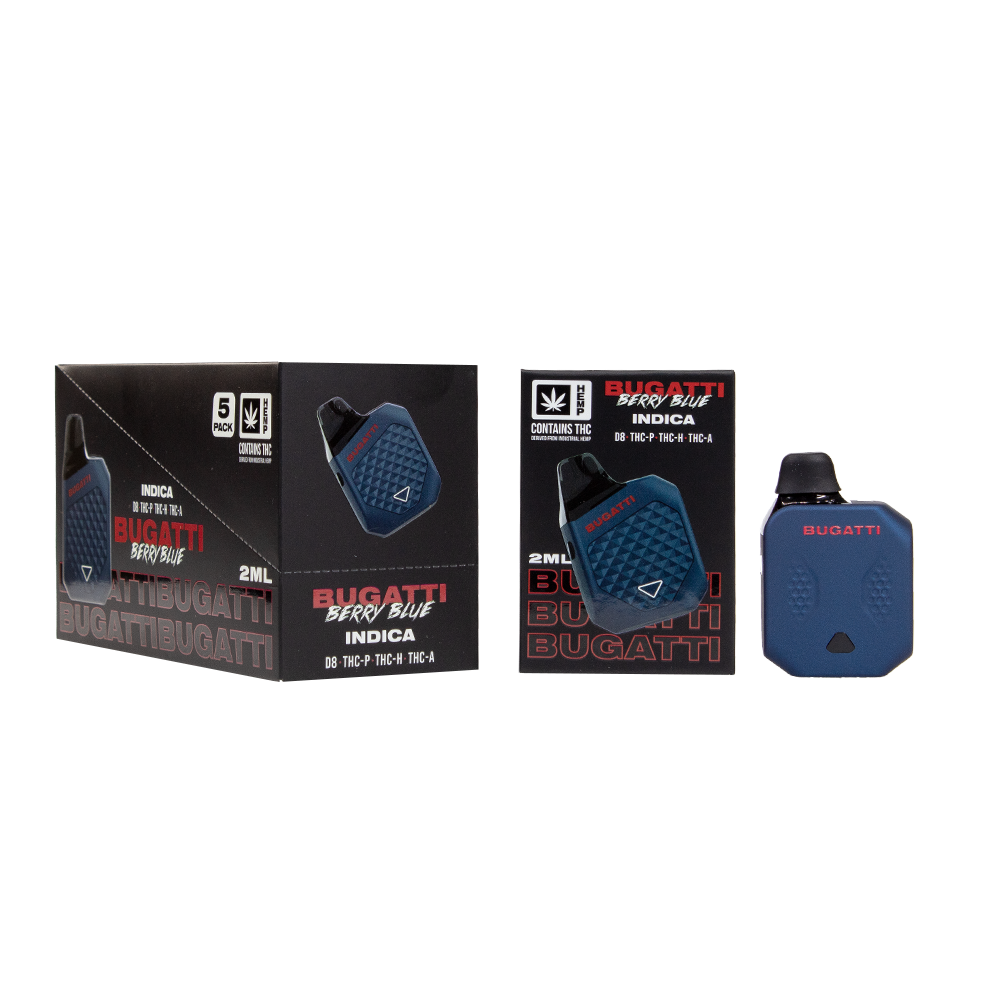 BUGATTI D8/THCP/THCH/THCA 2ML DISPOSABLE INDICA- BERRY BLUE