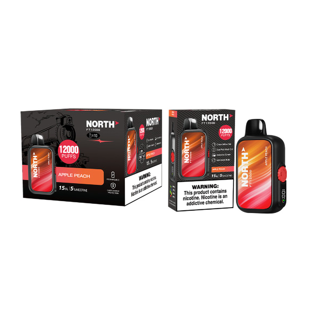 NORTH FT12000 PUFFS 5% NIC DISPOSABLE - APPLE PEACH