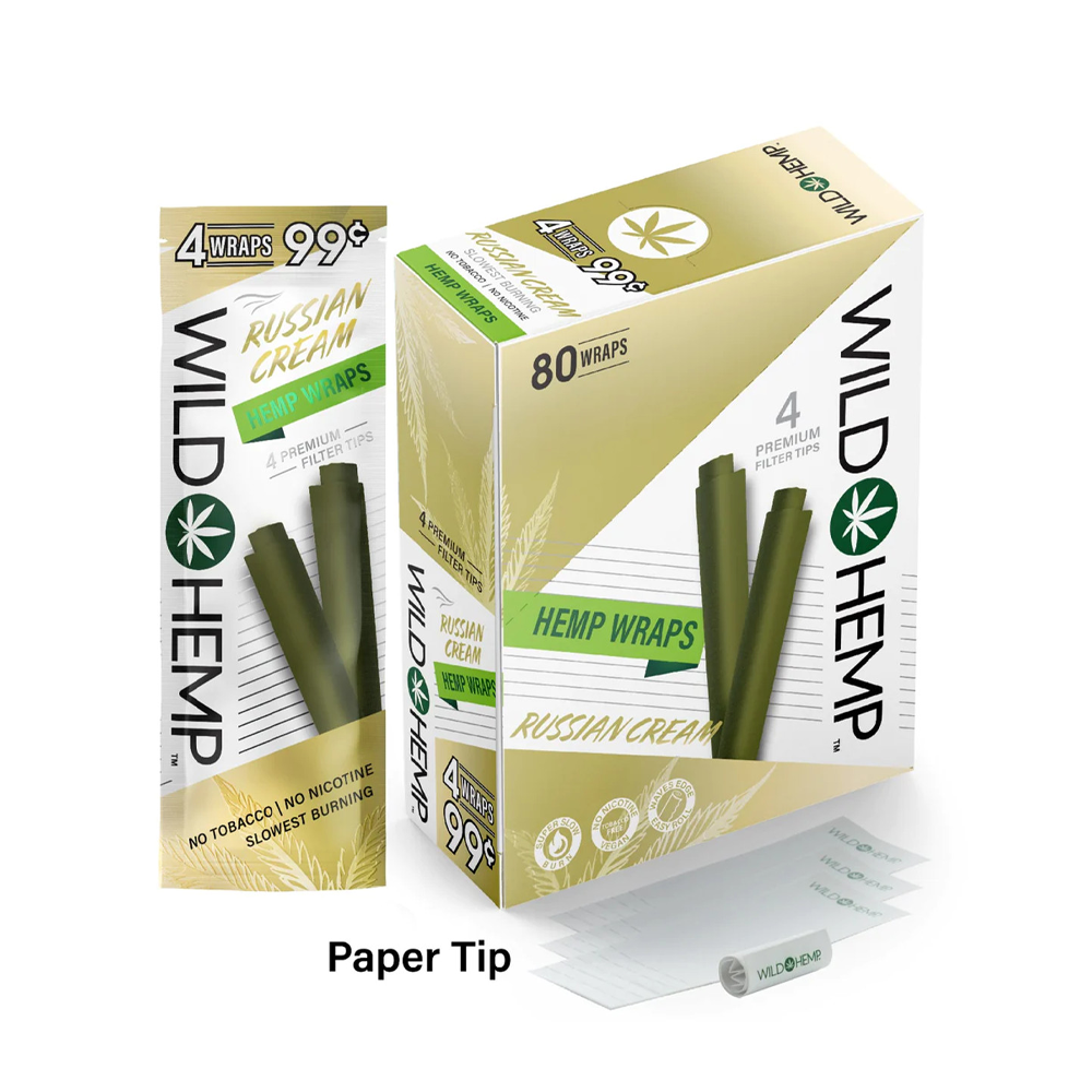 WILD HEMP W/ FILTER TIP 4/0.99 WRAPS -RUSSIAN CREAM