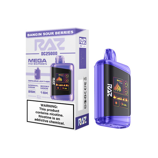 RAZ 5% 25000PUFF DISPOSABLE- BANGIN SOUR BERRIES