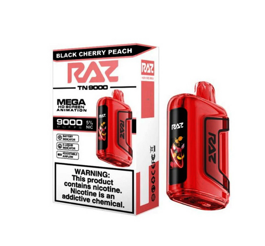 RAZ 5% NIC 9000PUFFS DISPOSABLE - BLACK CHERRY PEACH