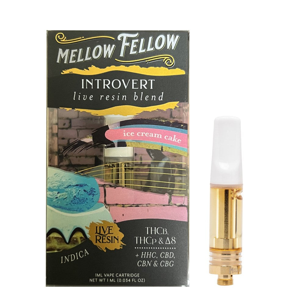 MELLOW FELLOW LIVE RESIN INTROVERT BLEND 1ML CARTRIDGE -ICE CREAM CAKE