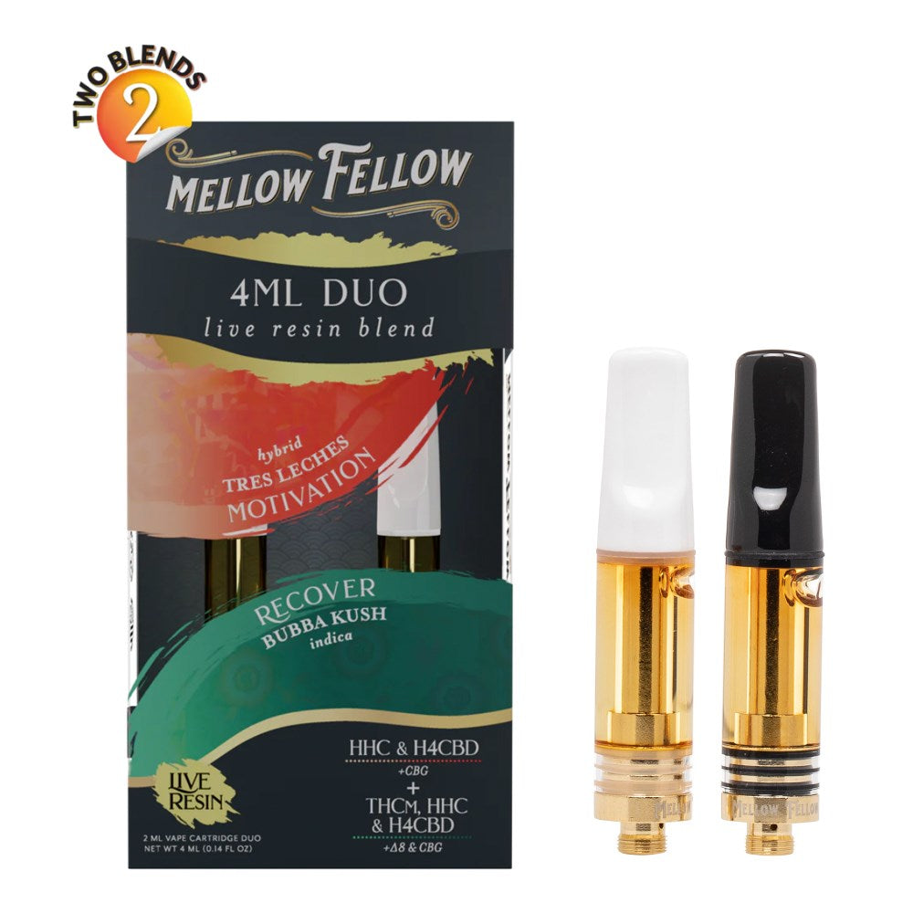 MELLOW FELLOW LIVE RESIN DUO 4ML CARTRIDGE- TRES LECHES/ BUBBA KUSH