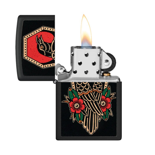 ZIPPO 218 CROW TATTOO DESIGN LIGHTER