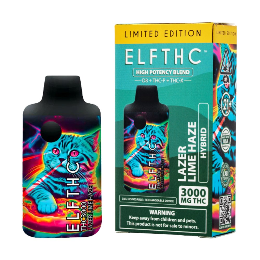 ELF THCA 3000MG DISPOSABLE HYBRID - LAZER LIME HAZE