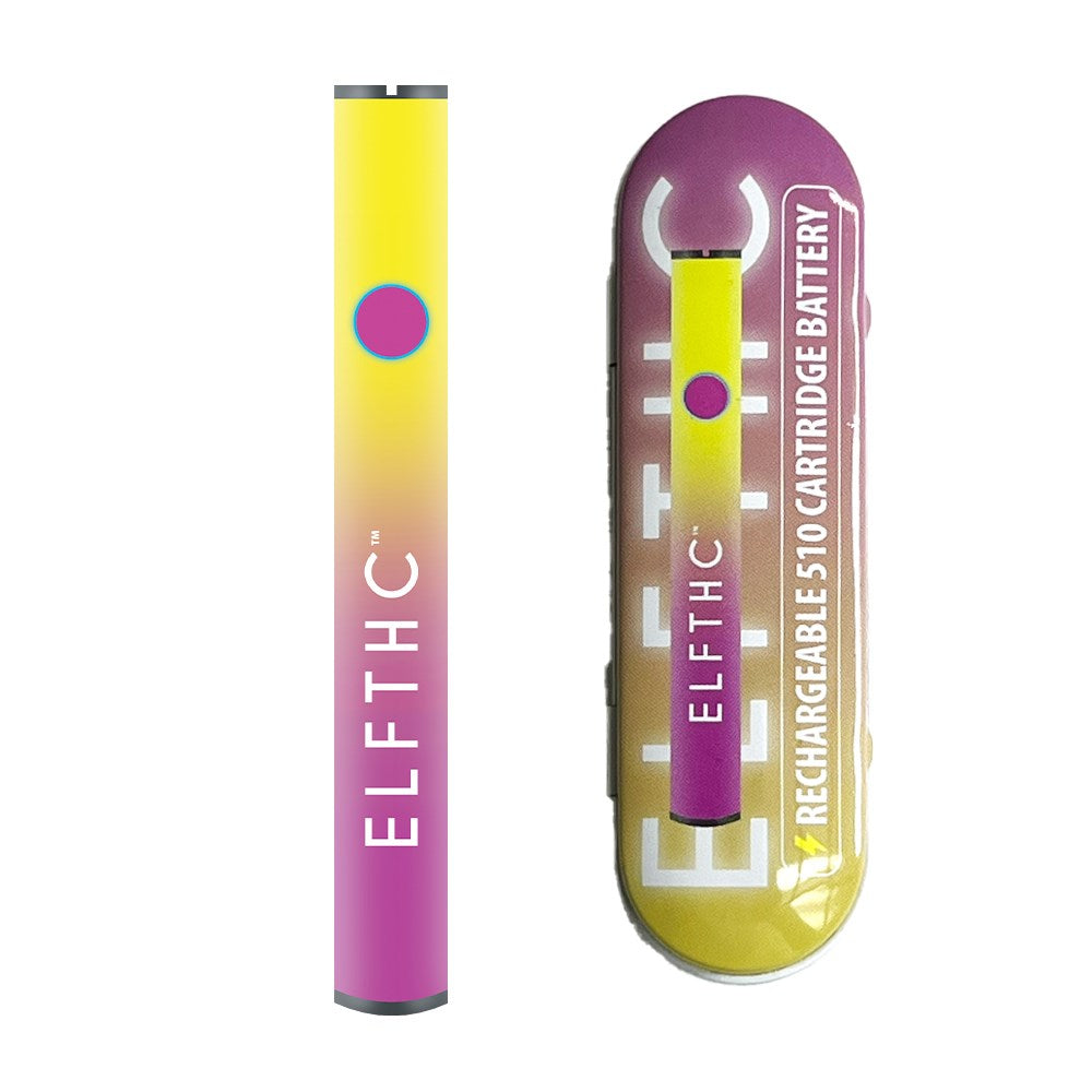 ELF THC 510 CARTRIDGE BATTERY - YELLOW/PURPLE