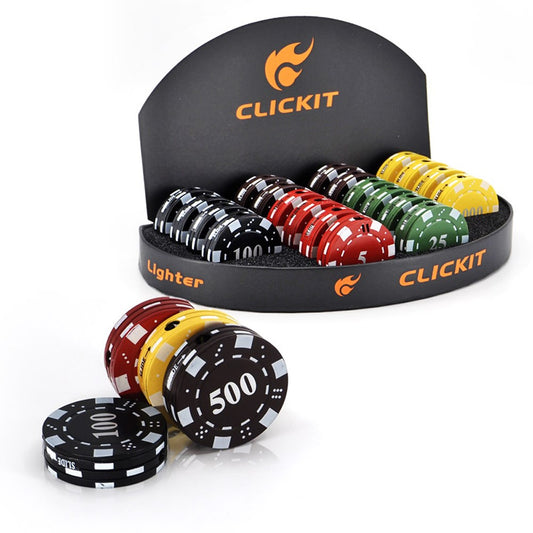 CLICKIT CASINO CHIPS FLAME LIGHTER