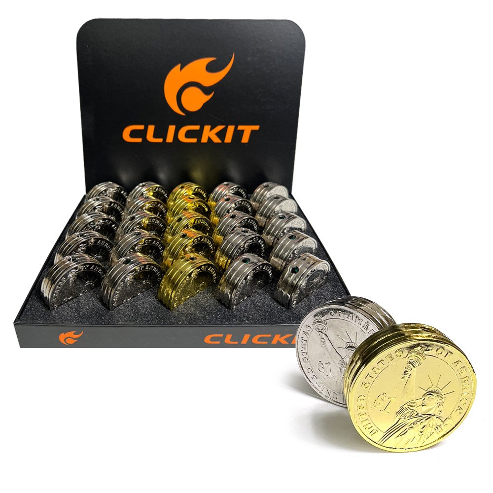 CLICKIT DOLLAR COIN FLAME LIGHTER