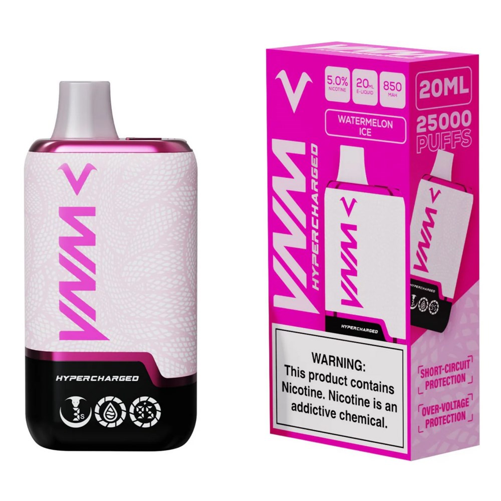 VNM HYPER CHARGED 5% NIC 25000PUFFS DISPOSABLE - WATERMELON ICE