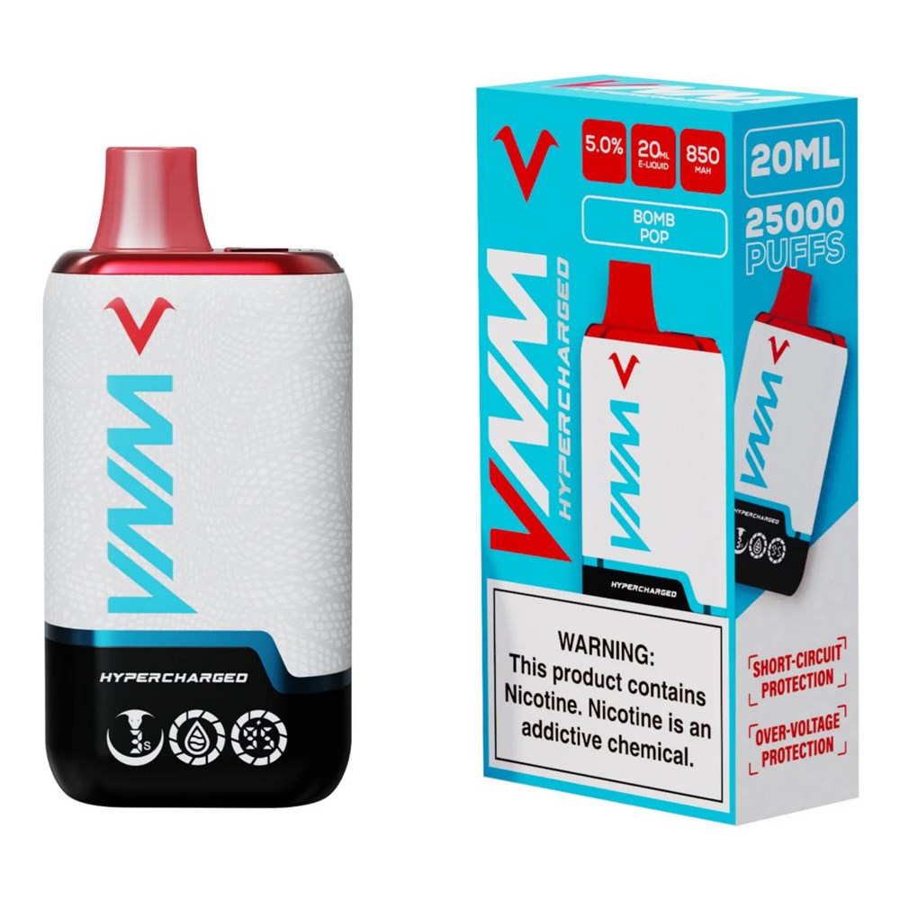 VNM HYPER CHARGED 5% NIC 25000PUFFS DISPOSABLE - BOMB POP