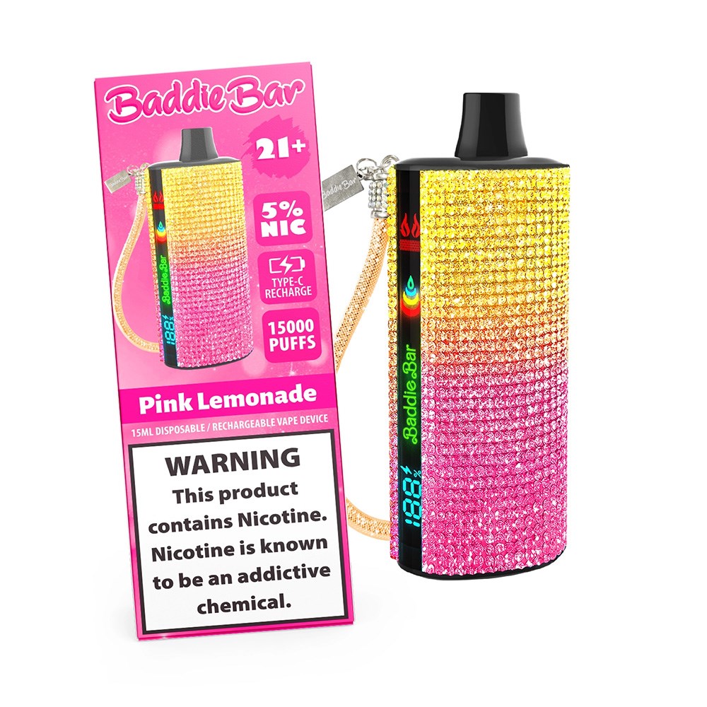 BADDIE BAR 5% NIC 15000PUFFS DISPOSABLE - PINK LEMONADE