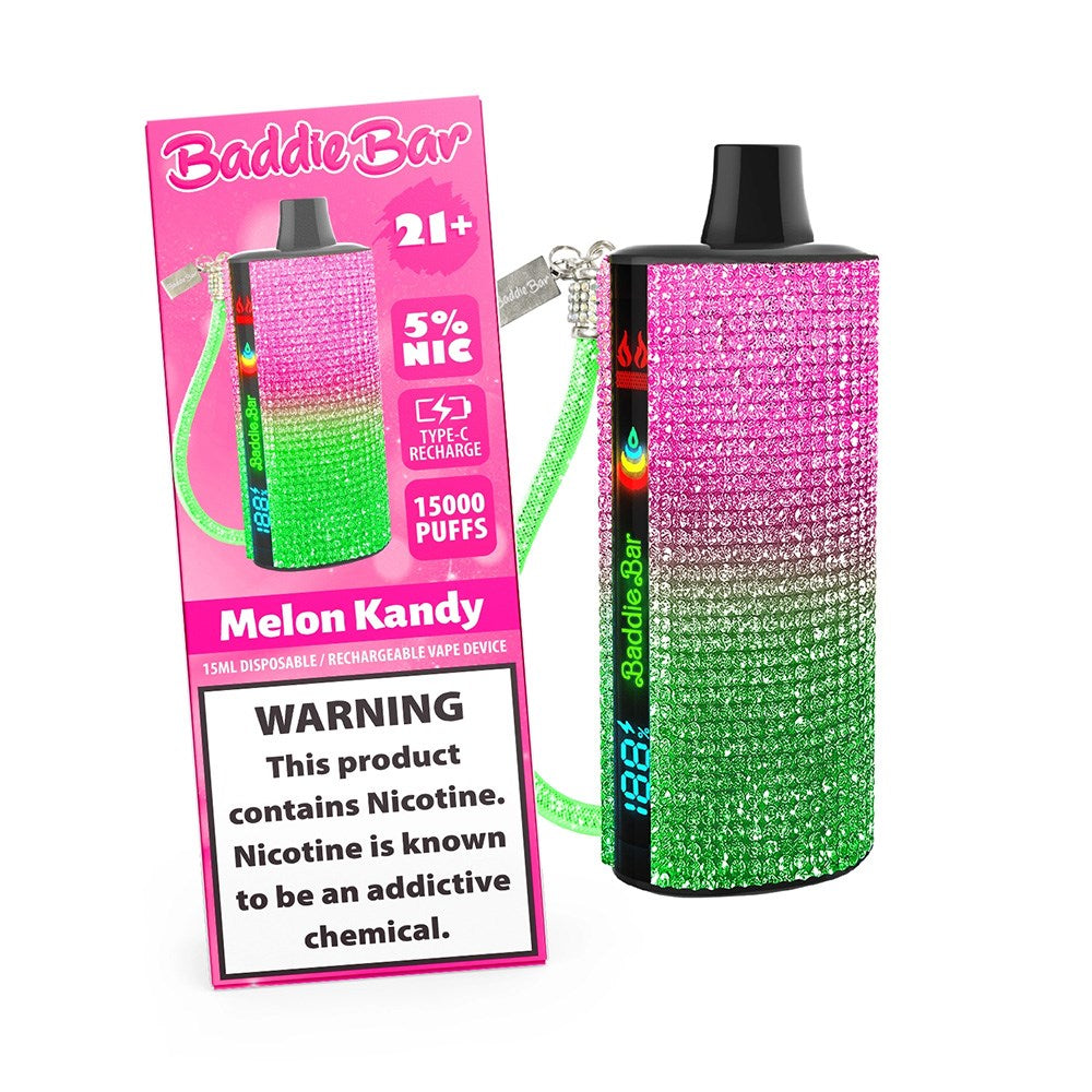 BADDIE BAR 5% NIC 15000PUFFS DISPOSABLE - MELON KANDY