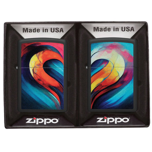 ZIPPO 218 HEART SET LEFT/ RIGHT SET DESIGN LIGHTER