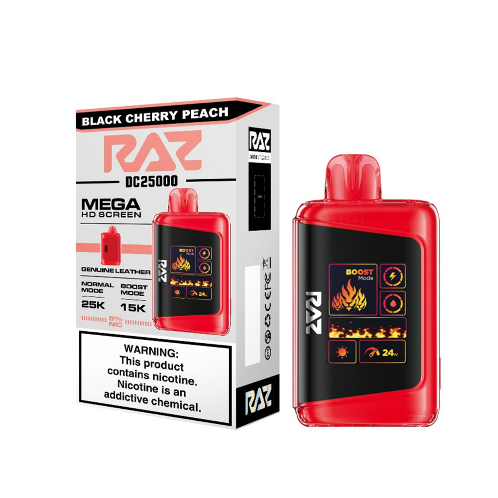 RAZ 5% 25000PUFF DISPOSABLE- BLACK CHERRY PEACH
