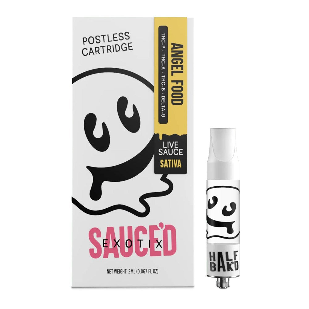 HALF BAK'D SAUCE'D EXOTIX THC-P 2G CARTRIDGE SATIVA - ANGEL FOOD