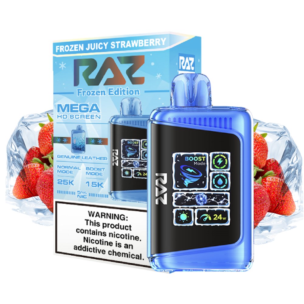 RAZ 5% 25000PUFF DISPOSABLE- FROZEN JUICY STRAWBERRY