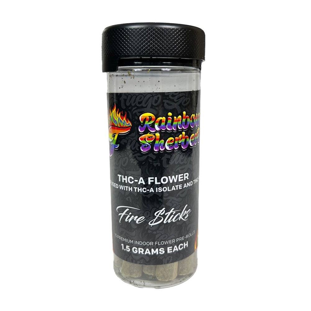 FUEGO FIRE STICK THCA/THCP 1.5G 15CT PRE ROLLS - RAINBOW SHERBET