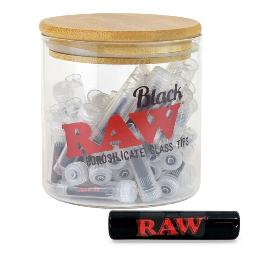 RAW BLACK GLASS TIPS CONTAINER
