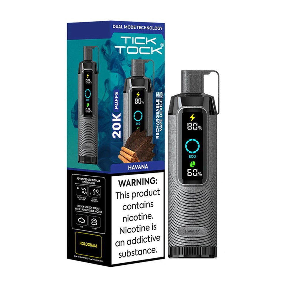 TICKTOCK 5% NIC 20K PUFFS DISPOSABLE - HAVANA