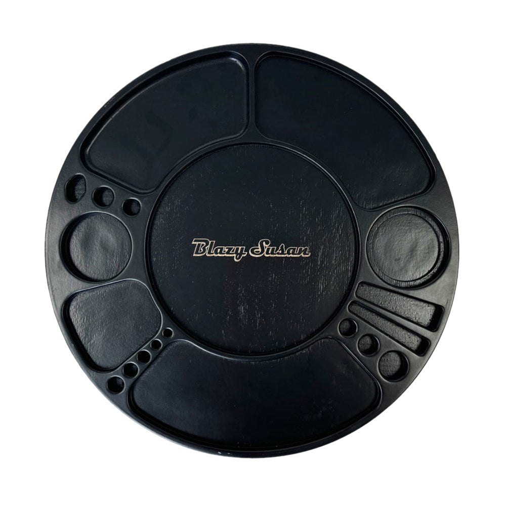 BLAZY SUSAN SPINNING ROLLING TRAY - BLACK