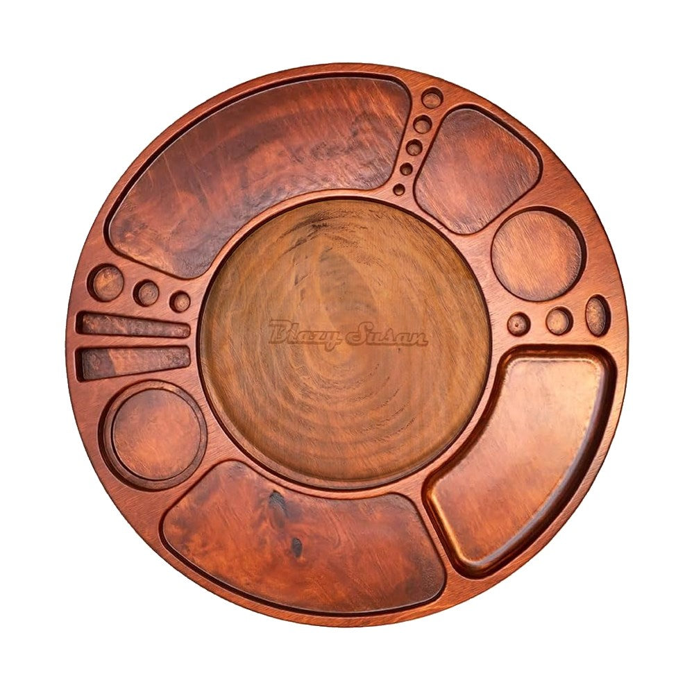 BLAZY SUSAN SPINNING ROLLING TRAY - CHERRY