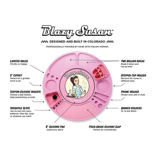 BLAZY SUSAN SPINNING ROLLING TRAY - PINK